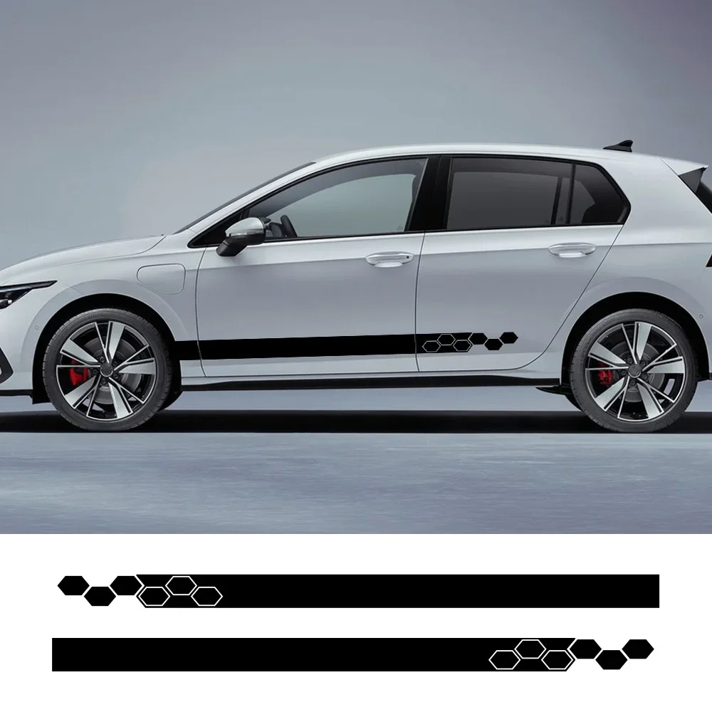 Auto Seitedekor für VW Polo oder VW Golf + Tuning Style Hexagon