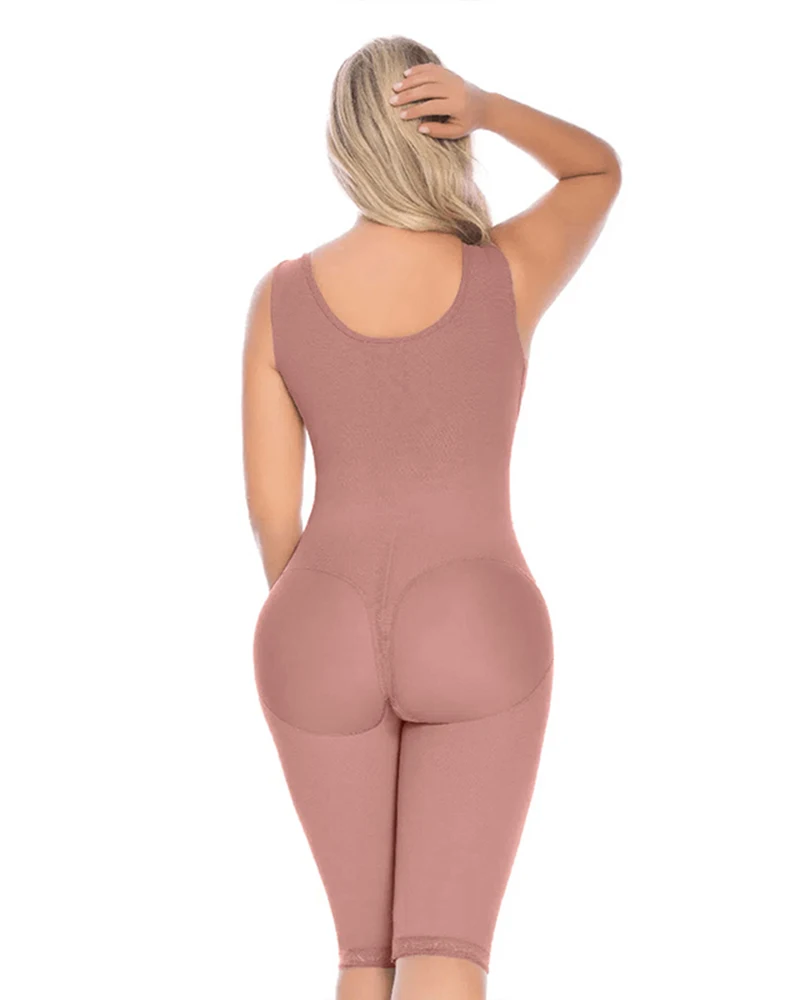 Full Body Shaper Tummy Control Post Quirurguicas Tabla Abdominal Post Liposuccion Thick Strapp up to Knee Zipp Up Flatter Figure