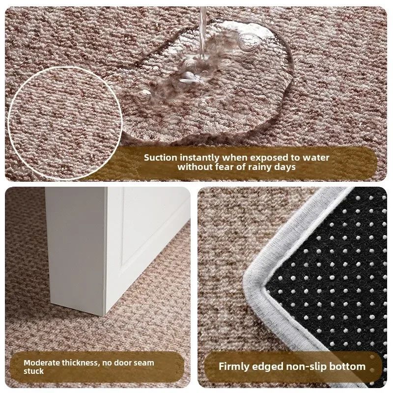 Solid Color Imitation Sisal Pattern Entry Door Floor Mat Household Entrance Non-slip Dirt-resistant Wear Entry Door Mat Rugs