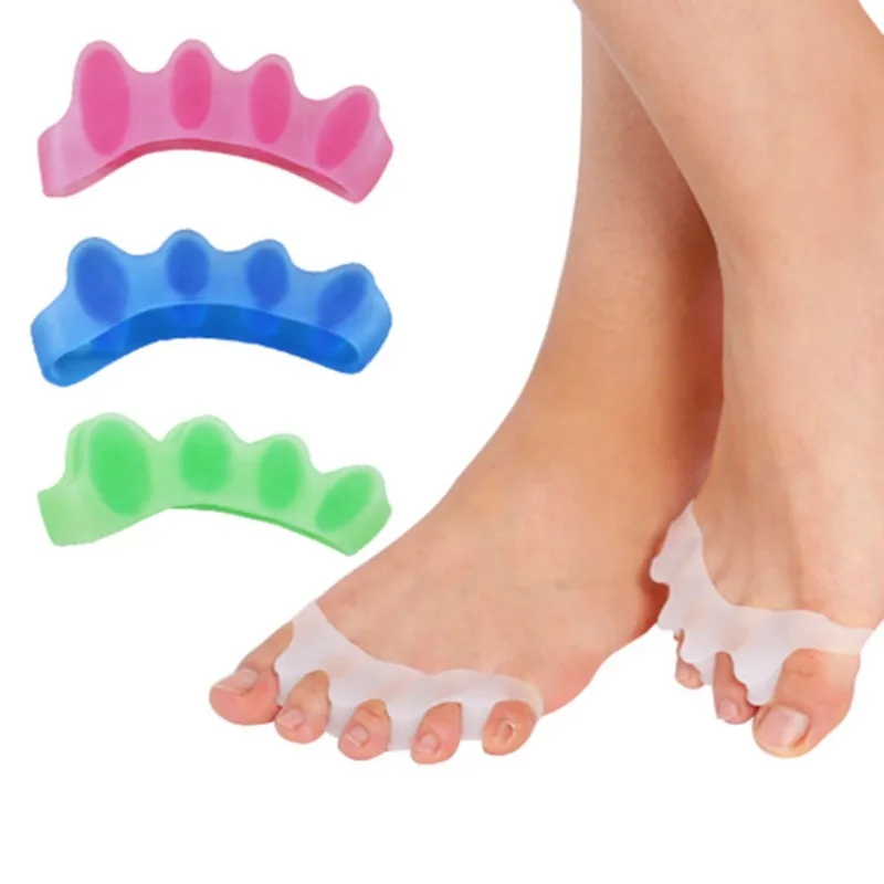 2pcs=1pair New Protective Toes Separator Suitable Bunion Corrector Material Soft Gel Straightener Spacers Stretchers Care Tool
