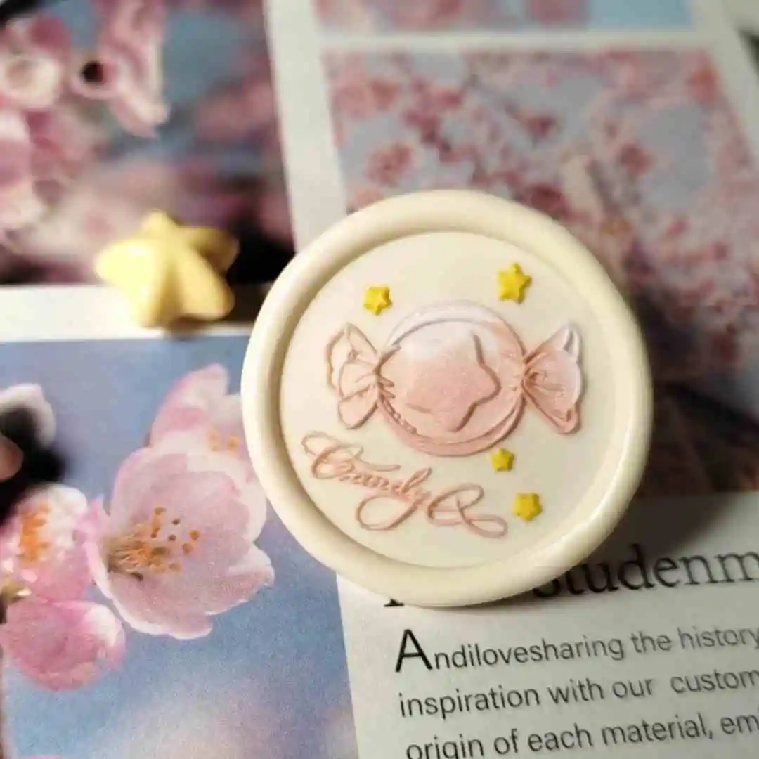 New Lacquer Seal Seal Head Multi-Layer Embossed Brass Head Envelope Invitation Sealed Hand Account Birthday Gift Stamp Toy