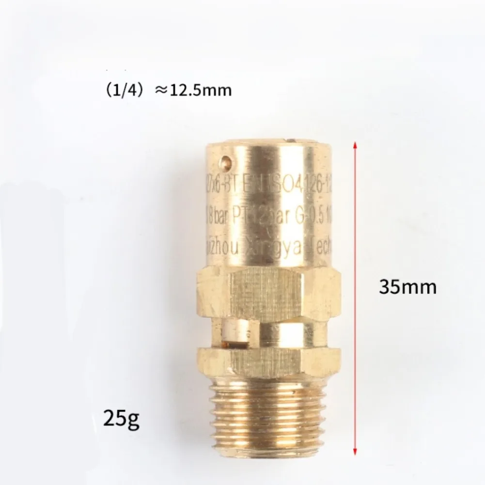 1/4 8BAR AIR PRESSURE SAFETY RELIEF VALVE / FOR AIR COMPRESSOR SWITCH Gas Tank Safety Valve  8 BAR 35mm Height Safety Valve
