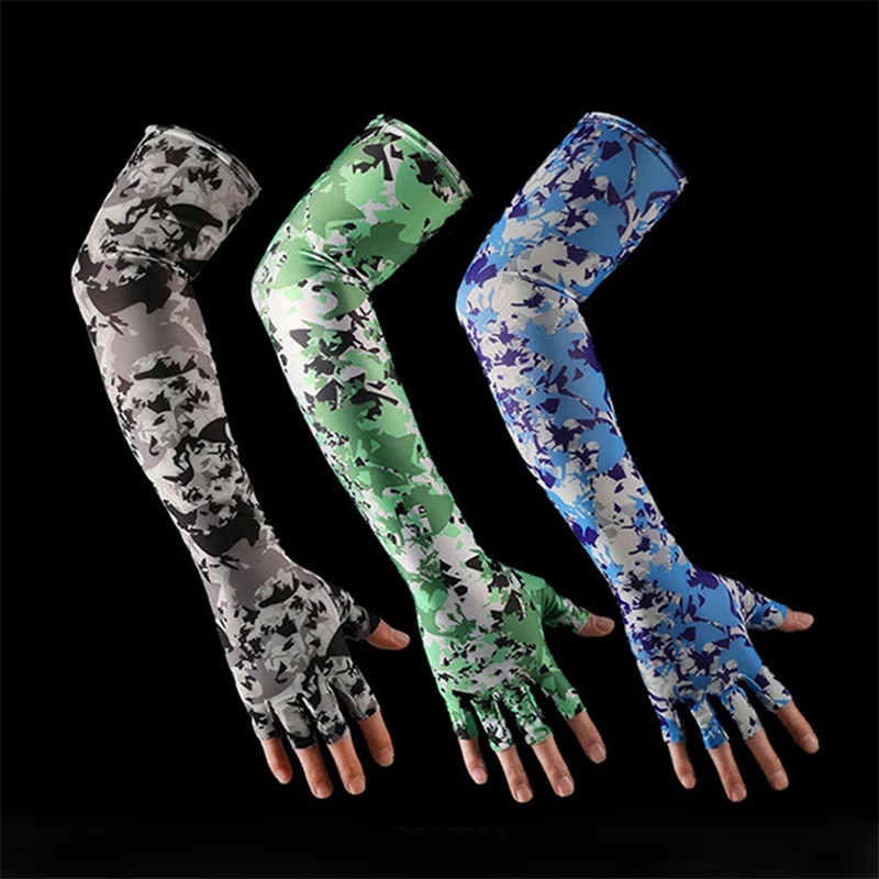 

Unisex Ice Silk Arm Cover Cycling Sleeve Arm Cuff Gloves Outdoor Sport Running Tennis Fishing Sunscreen UV Protection Arm Warmer