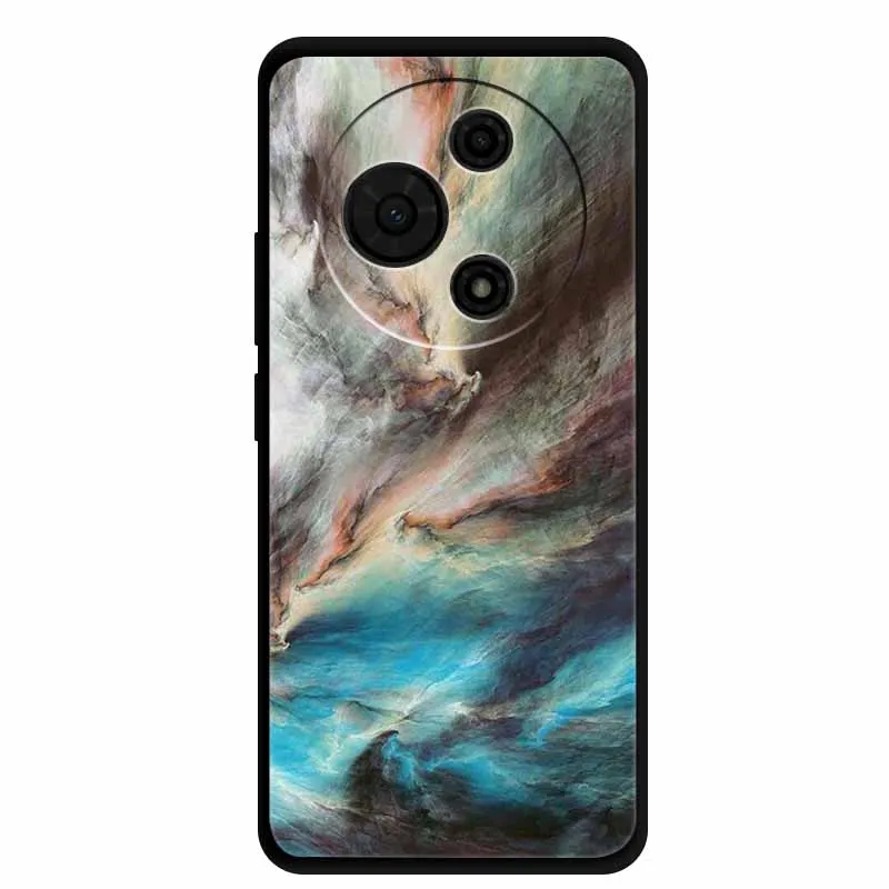 Gradient Marble Painted Silicone Phone Case - Shockproof Soft Cover