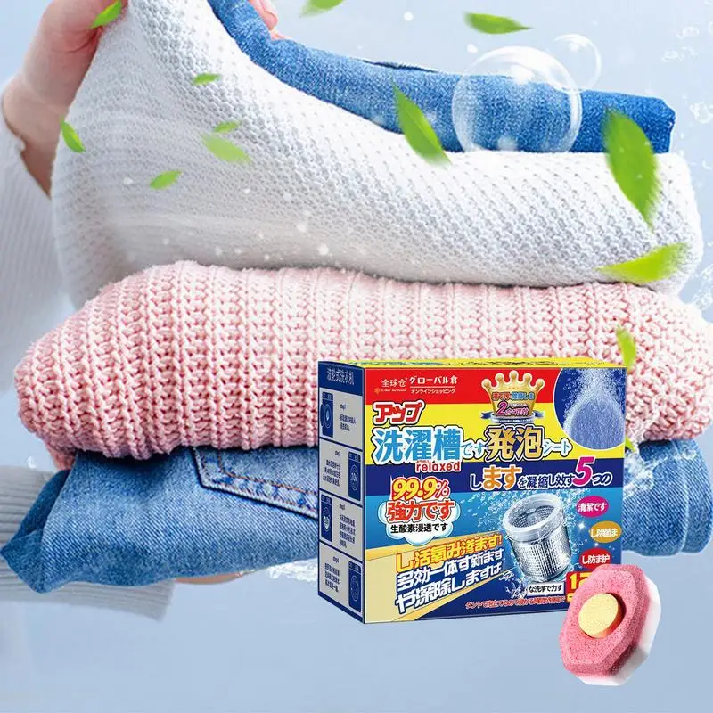 12pcs Washing Machine Cleaning Tablets Penetrating Deep Clean Washer Cleaner Tablets Effervescent Washing Machine Cleaner Washing Machine Tablets Washing Machine Cleaner Tablets Detergent Tablets