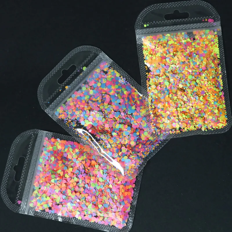 Fluorescence Different Shape Sequins Neon Nail Glitter Flakes 3D Mix Color Nail Art Accessory Gel Polish Manicure Decorations gel nail polish nail glitter nail pigment nail decoration nail decorations nail flakes