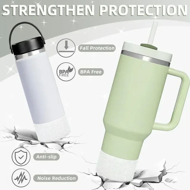 Silicone Glitter Bottle Bottom Sleeve Cup Accessories Anti-Slip Water Bottle Pad Heat Insulation Sports Cup Cover for Tumbler 4