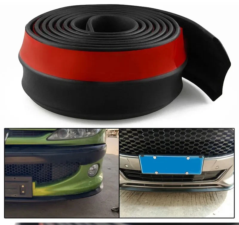 Universal Auto Frontschürze Lip Splitter Spoiler Gummi Rock Schutz BodyTrim Stoßstange Lip Streifen Auto Seite Lip Außen Formteile – Detail 2