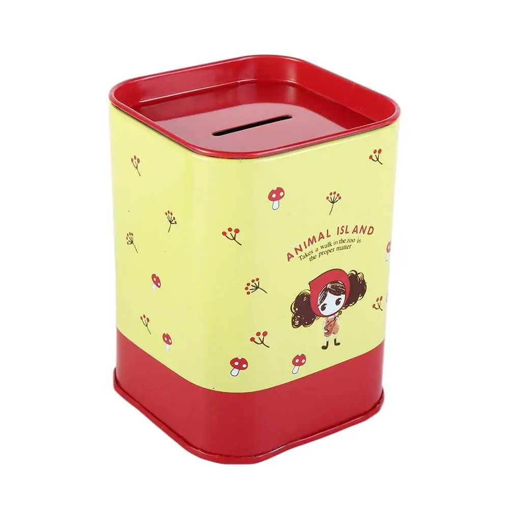 Save Money Lovely High-Capacity Home Decoration Toy Cash Cabinet Tinplate Coin Box Cash Box Metal Piggy Bank Money