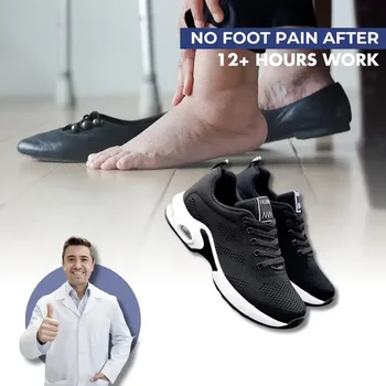 Ergonomic Pain Relief Shoes Womens Air Cushion Athletic Walking Sneakers Breathable Gym Jogging Tennis Sport Lace Up Shoes 1