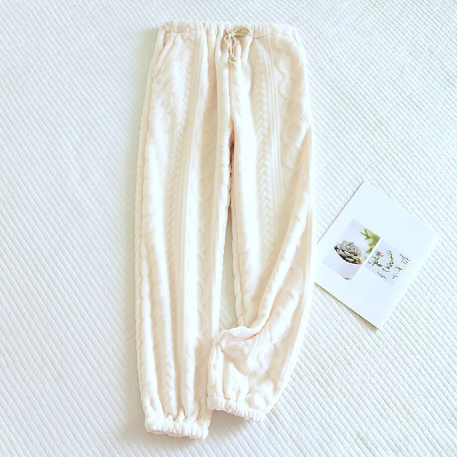 

Женские зимние плотные теплые фланелевые мягкие удобные повседневные женские однотонные модные домашние брюки с эластичным поясом