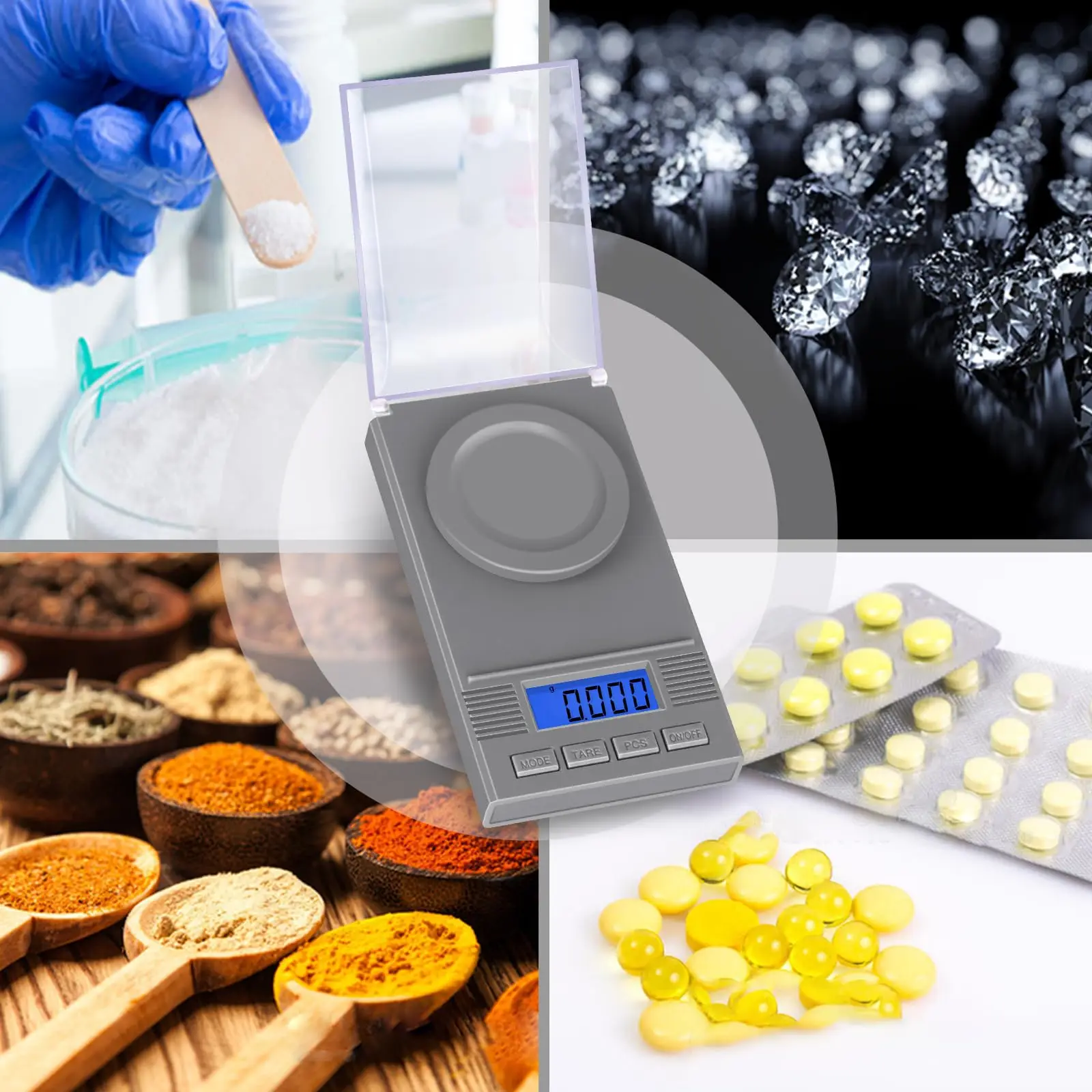 Milligram Scale 50g/ 0.001g, mg Scale, Jewelry Scale with LCD Backlit, Tare, Digital Milligram Micro