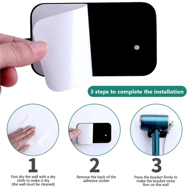 1Pc Multifunkcionális Konzol Falra Szerelhető Hajszárító Tároló Állvány A Dyson Telefontartó Szervező Fürdőszoba Törülközőhoroghoz - Image 6