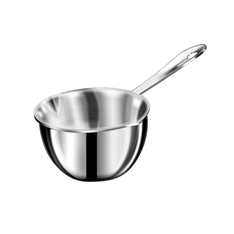 Mini Stainless Steel Cooking Saucepan, Long Handle, Handy Frying Pot, Durable Cooking Pot, Kitchen Milk Durable