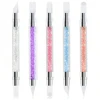 5pcs Set Dual-Ended Silicone Head Carving Dotting Pen Nail Art Silicone Sculpture Pen Brushes Rhinestone Crystal Handle Tool 1