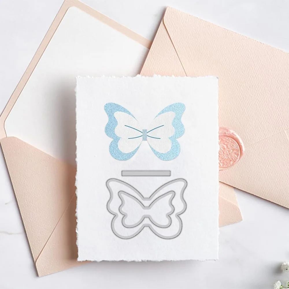 Set Di 3 Fustelle In Metallo Per Scrapbooking - Fiocco, Papillon E Farfalla - Stampo Per Taglio E Goffratura Fai Da Te Per Carta, Pelle E Cartoncino