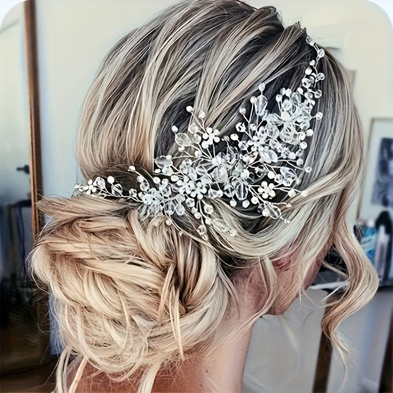 Crystal Pearl Leaf Headband Hairband Princess Tiara Crown For Party Prom Bridal Wedding Hair Accessories Jewelry Hairband Gift