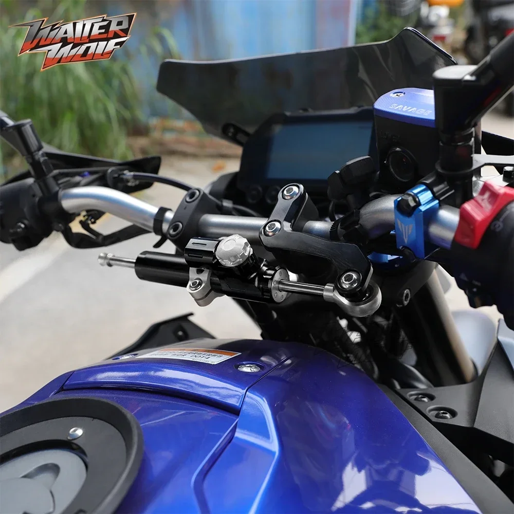 Kit Support Amortisseur De Direction CNC Pour Yamaha YZF R3 MT-03 R25 - Noir