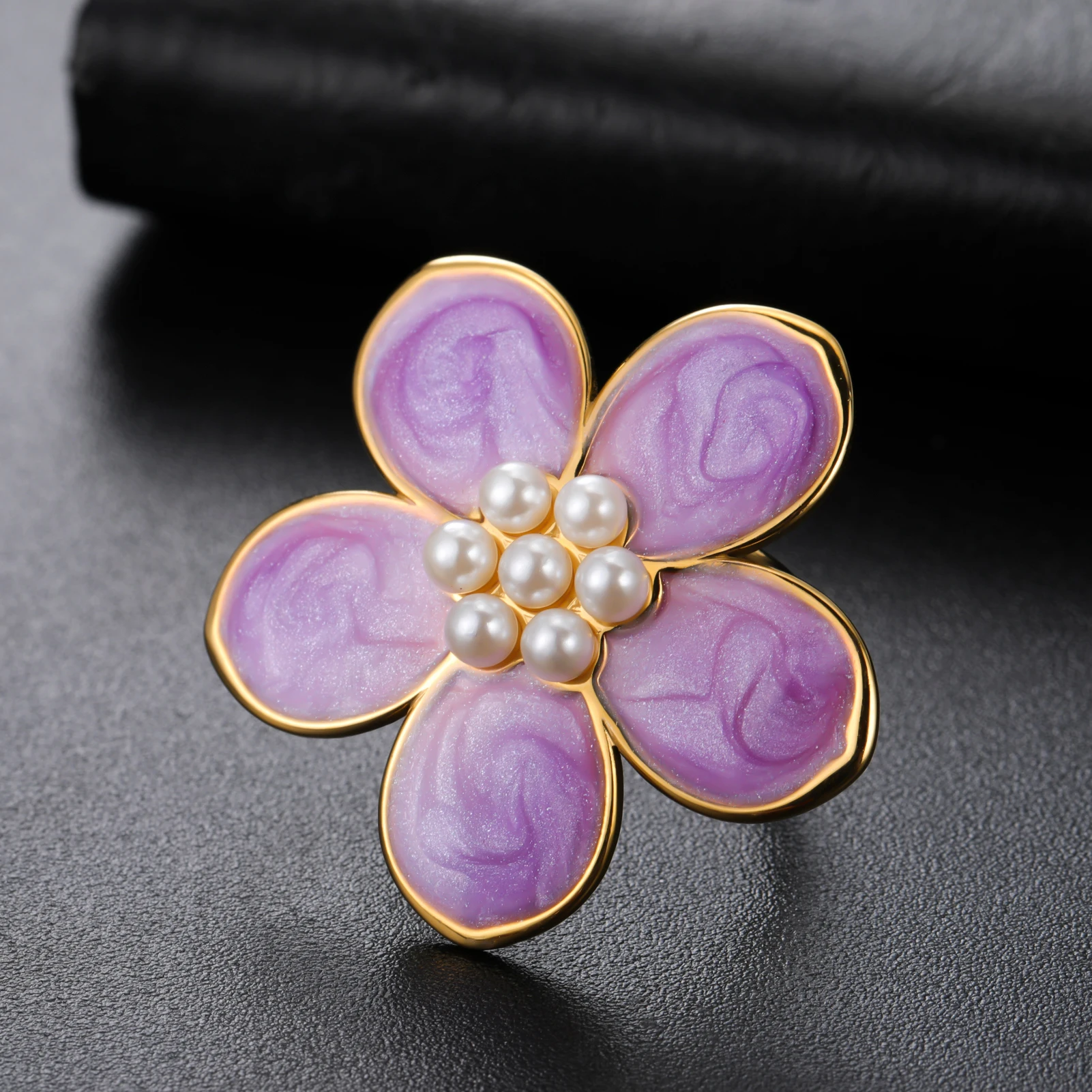 COOLTIME 1pc Bunte Tropf Öl Perle Blume Ring frauen Edelstahl Einstellbare Ring Mode Ästhetik Hochzeit Schmuck geschenk – Detail 2