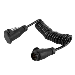 Heavy - Duty Trailer Plug Extension Cable for Cars, Caravans, and RVs (Black)