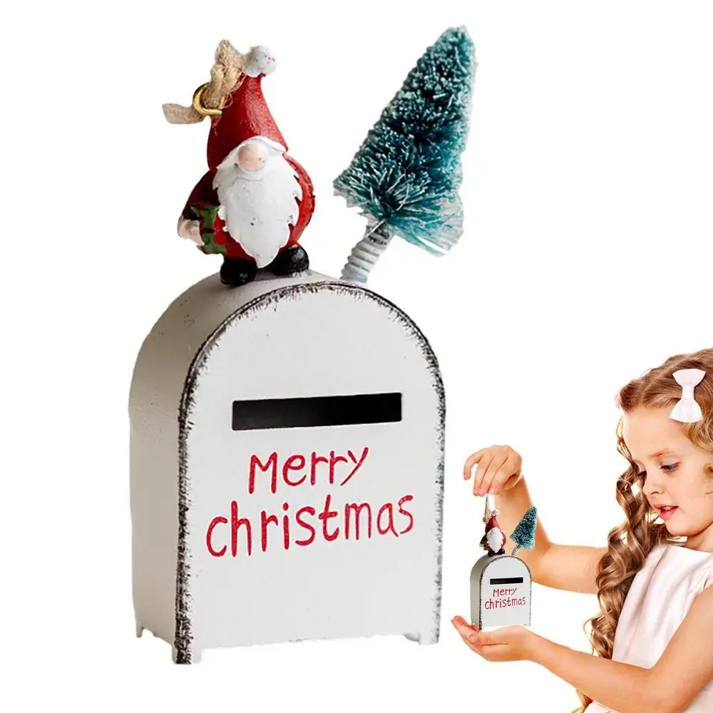Description Picture 6 of itemChristmas Post Box Santa Claus Faceless Gnomes Metal Storage Case For Gifts Cards Souvenirs Mini Storage For Weddings Baby