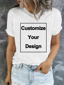 Summer Custom Womens T-Shirts DIY Logo/Graphic Tops Basic Multicolor T Shirt Loose O-Neck Short Sleeve Tees Casual Woman Clothes 1