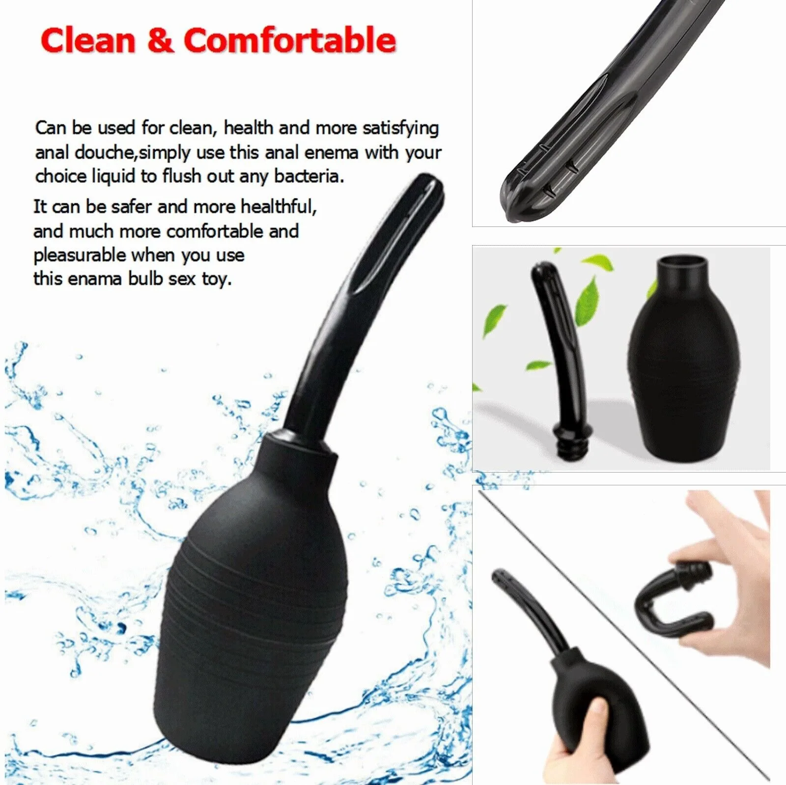 Intimate Goods Enema Cleaning Container Masturbator Anal Shower Vagina Cleaner Douche Anal Cleaner for Men Women Enema Bulb 3