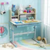 Kids Study Desk,Height Adjustable Children School Desk with Storage, Tilt Desktop, Pen Holder & Scale Ruler, Student Desk Table 2