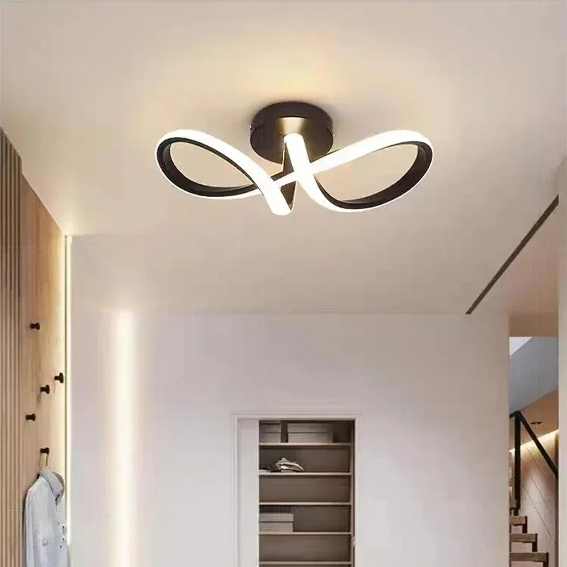 Modern Small LED Ceiling Light 2-ring Creative Pendant Lamp Bedroom Living Room Indoor Lighting Aisle Balcony Hallway Lustre