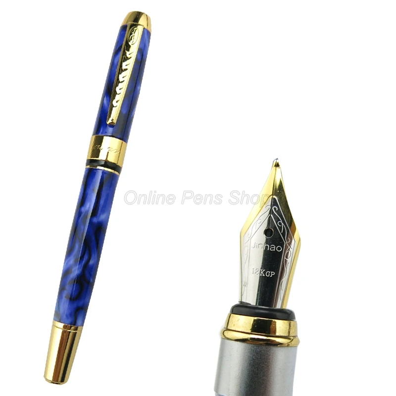 Jinhao 250 Elegant Fountain Pen Metal Fine Nib 18KGP Silver & Gold Trim Multicolor For Choice Business Write Ink Pen