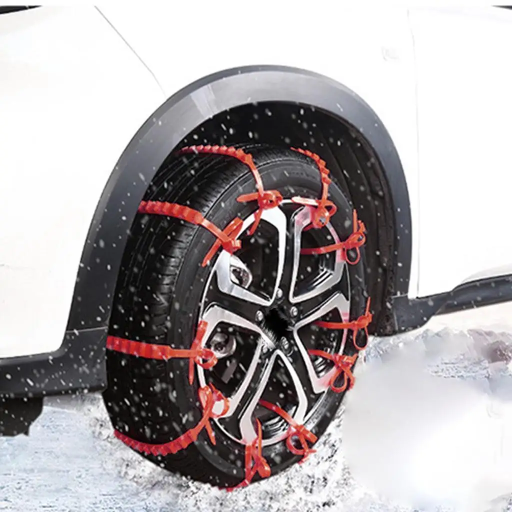 10PCS Snow Tire Chain Anti-Skid Belt for Car Truck Emergency Winter Driving