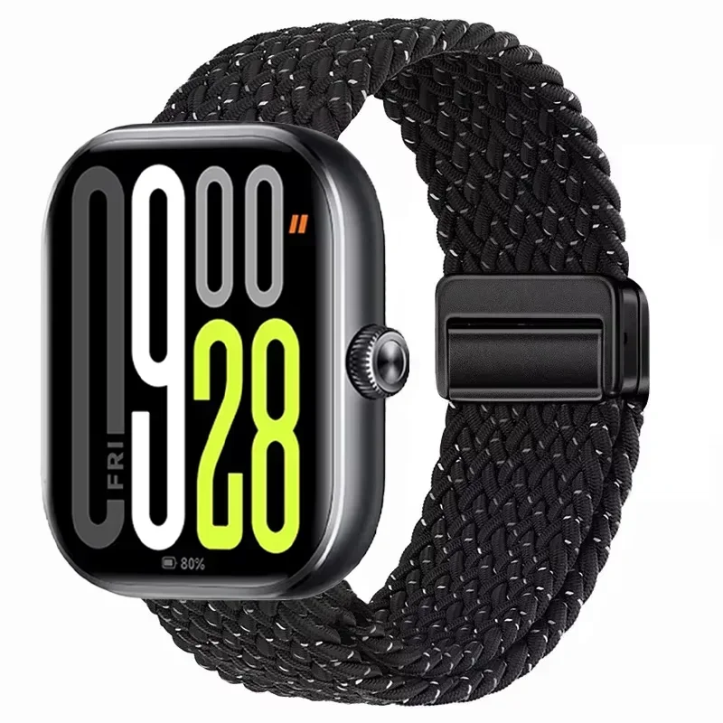 Nylon Braided Magnetic Buckle Adjustable Loop Strap Bracelet in Breathable Design