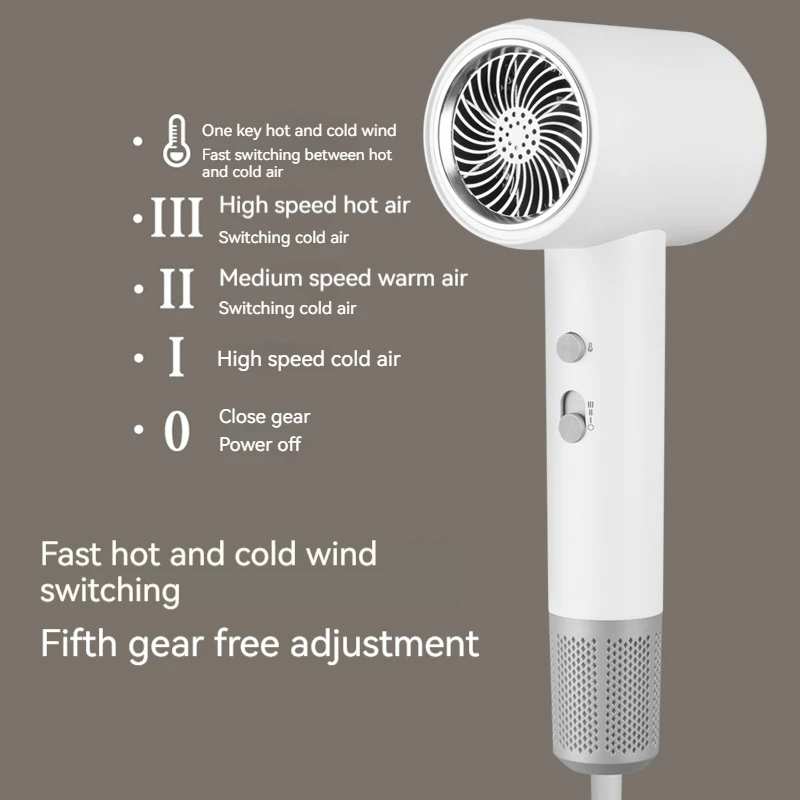 2000W 5th Gear Professional Hair Dryer Negative Lonic Blow Dryer Hot Cold Wind Air Brush Hairdryer Strong PowerDryer Salon Tool