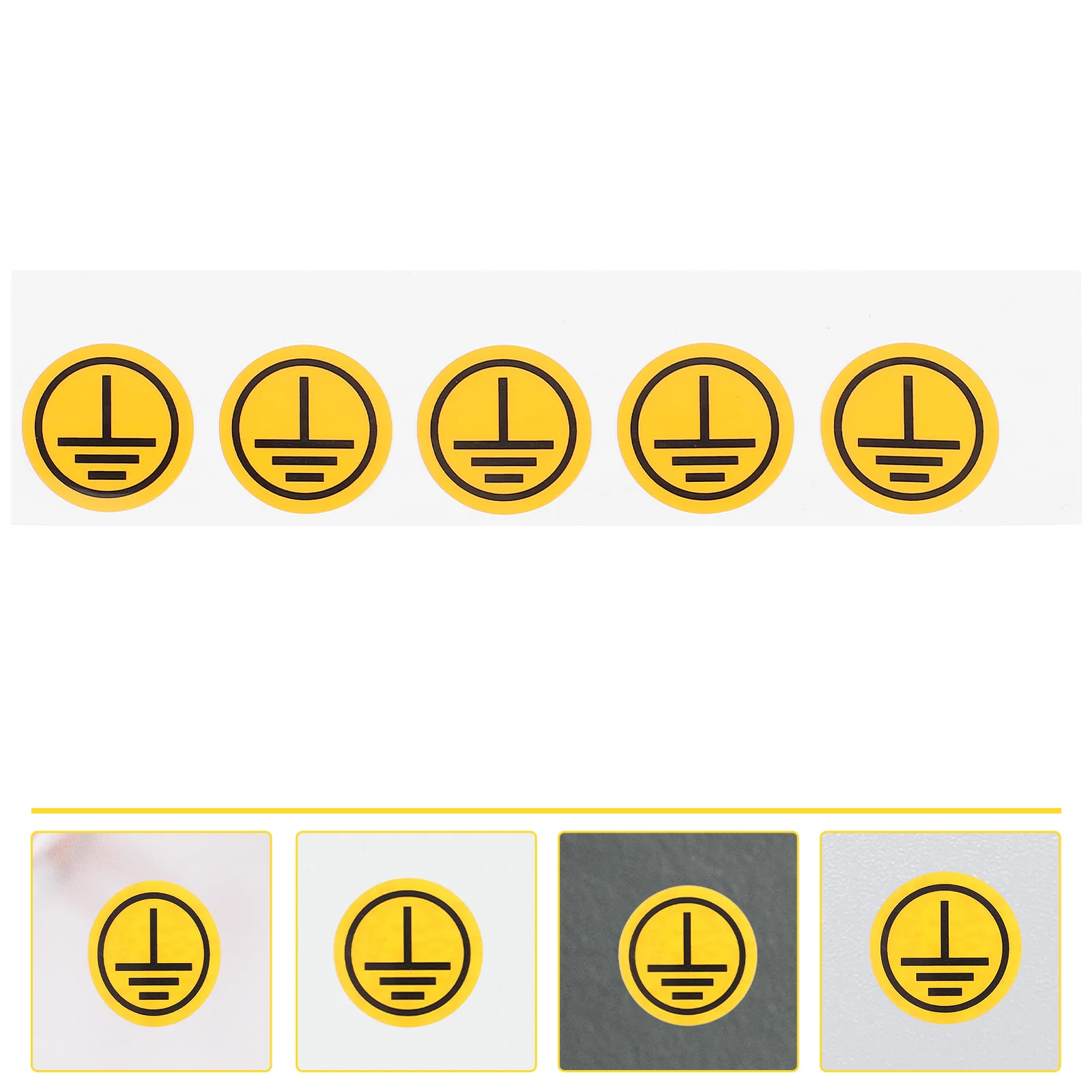 Uziemienie ziemi Symbol naklejki naklejki oznakowanie naklejki papier syntetyczny ostrzeżenie elektryczne naklejki uziemienie ostrzeżenie