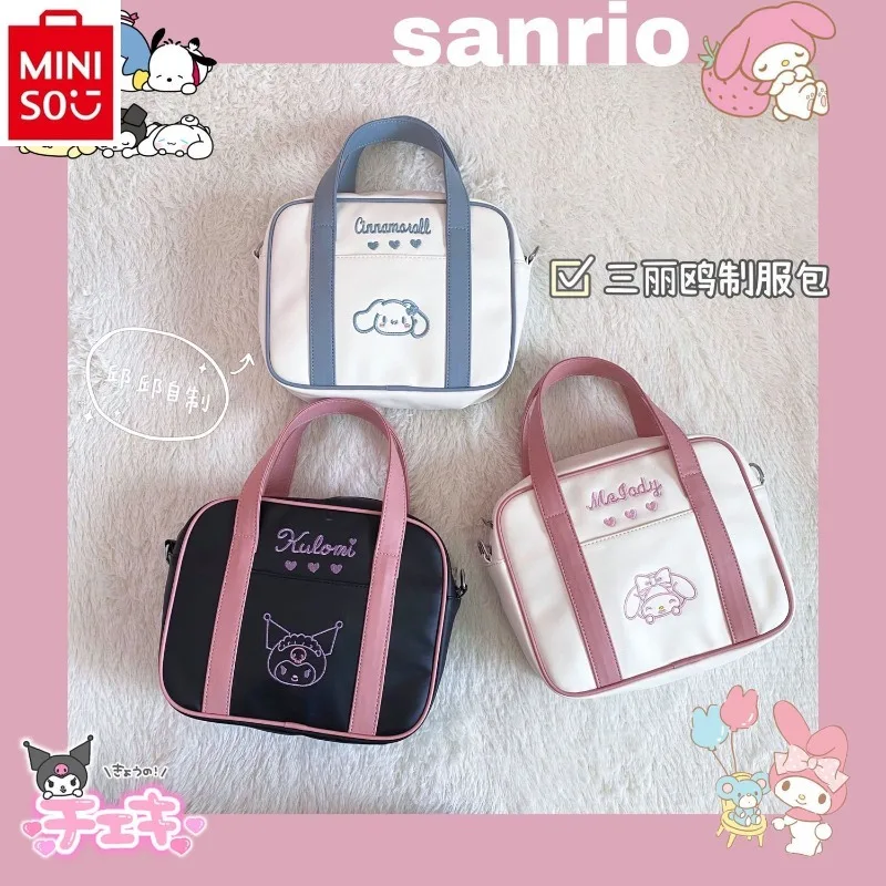 

MINISO San Liou New Cartoon Hello Kitty Kuromi Student Handbag Versatile Large Capacity Diagonal Straddle Backpack