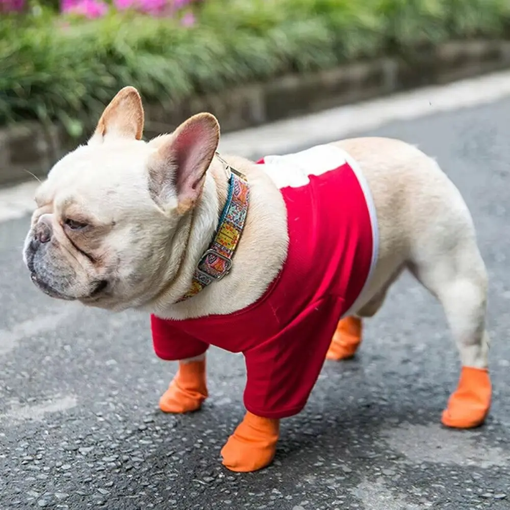 Description Picture 4 of item4Pcs Durable Waterproof Dog Shoes Balloon Rubber Anti-slip Pet Rain Boots Dog Shoe Covers for Small Dog Chihuahua Large Dogs