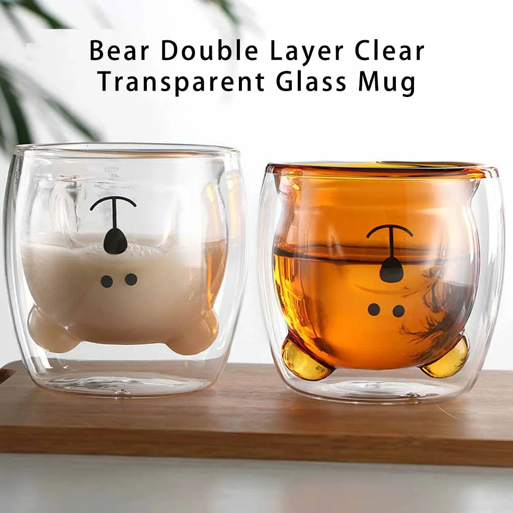 Bear Double-layer Insulated Coffee Glass Cup – Rumi Living