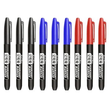 9 Pz/set Pennarello Permanente Punta Fine Inchiostro Impermeabile Pennino Sottile Pennino Greggio Nero Blu Rosso Inchiostro 1.5mm Pennarelli di Colore Fine