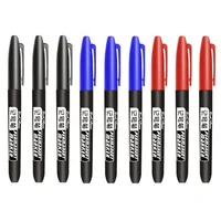3/6/9Pcs/Set Permanent Marker Pen Fine Point Waterproof Ink Thin Nib Crude Nib Black Blue Red Ink 1.5mm Fine Color Marker Pens 1