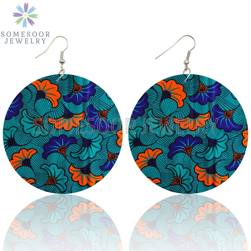 

SOMESOOR модные африканские головные уборы в тканевом стиле с принтом деревянные висячие серьги в Африканском этническом богемном стиле Висяч...