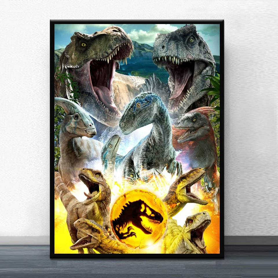 Dinosaurs 5D Diamond Painting Kits Full Square/Round Diamond Mosaic Animals  Rhinestone Embroidery DIY Home Decor