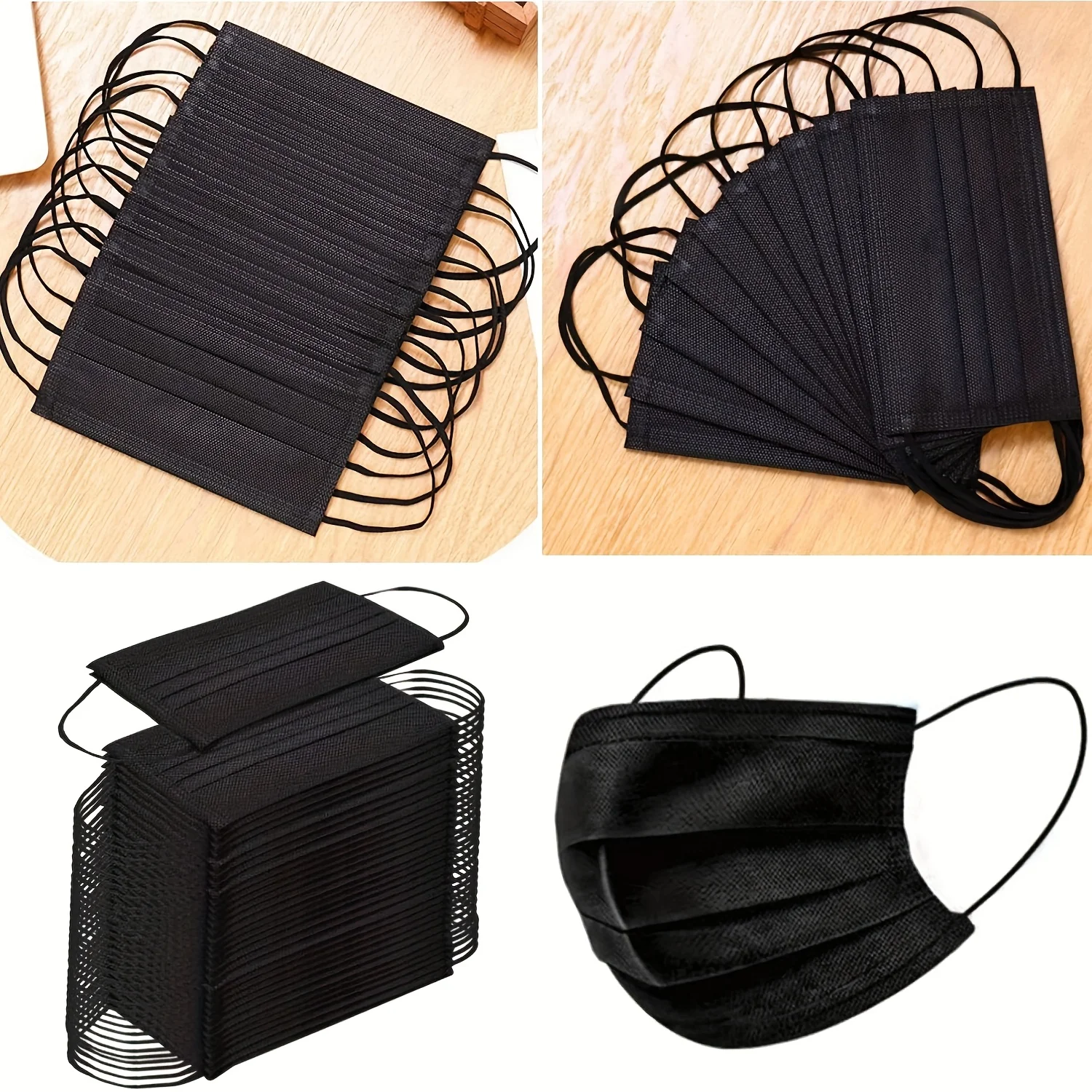 Masques chirurgicaux Type IIR Noir - Lot de 10 à 100 pièces