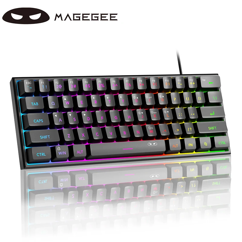 MageGee Mini 60% Gaming/Office Keyboard,TS91 Waterproof Keycap