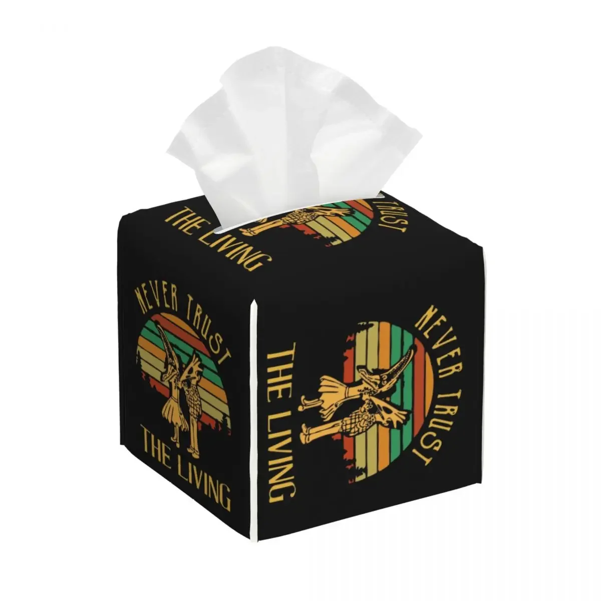 thumbnail image 1 of Custom Horror Movie Beetlejuices Tissue Box Cover PU Leather Square Tim Burton Style Facial Tissue Box Holder for Bathroom, 1 of 5