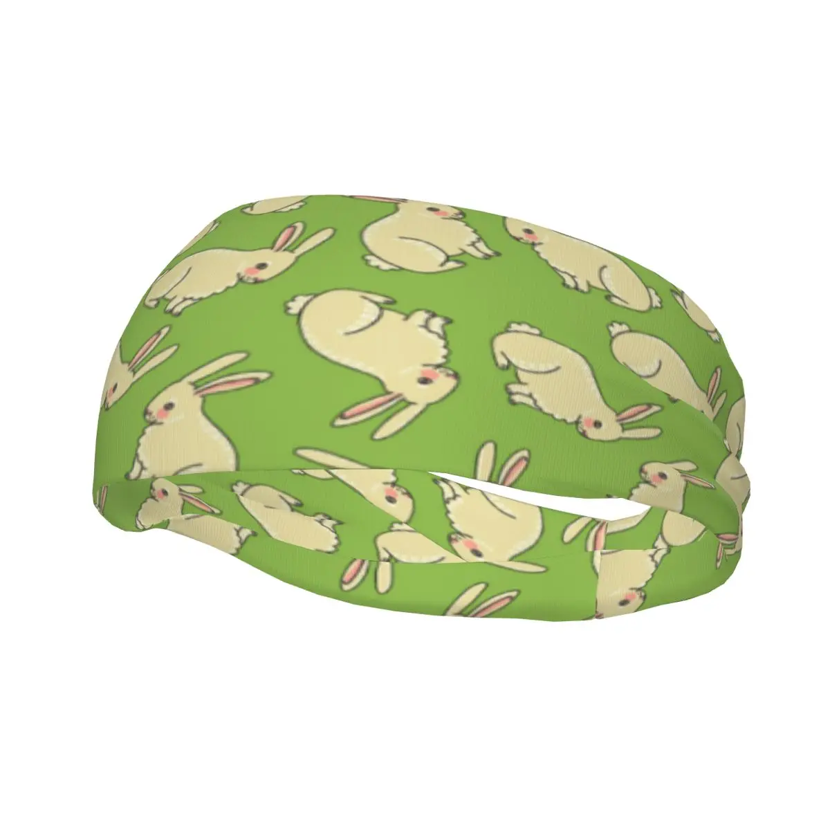 

Rabbit Pattern White Headband Sweat Bandage Cute Animal Hair band Fitness Sports Yoga Sweatband Sports Safety for Women Men