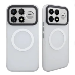 Magnetic Hard PC Case with Matte Transparent Finish & Camera Protection for Redmi K100 Pro Max (White)