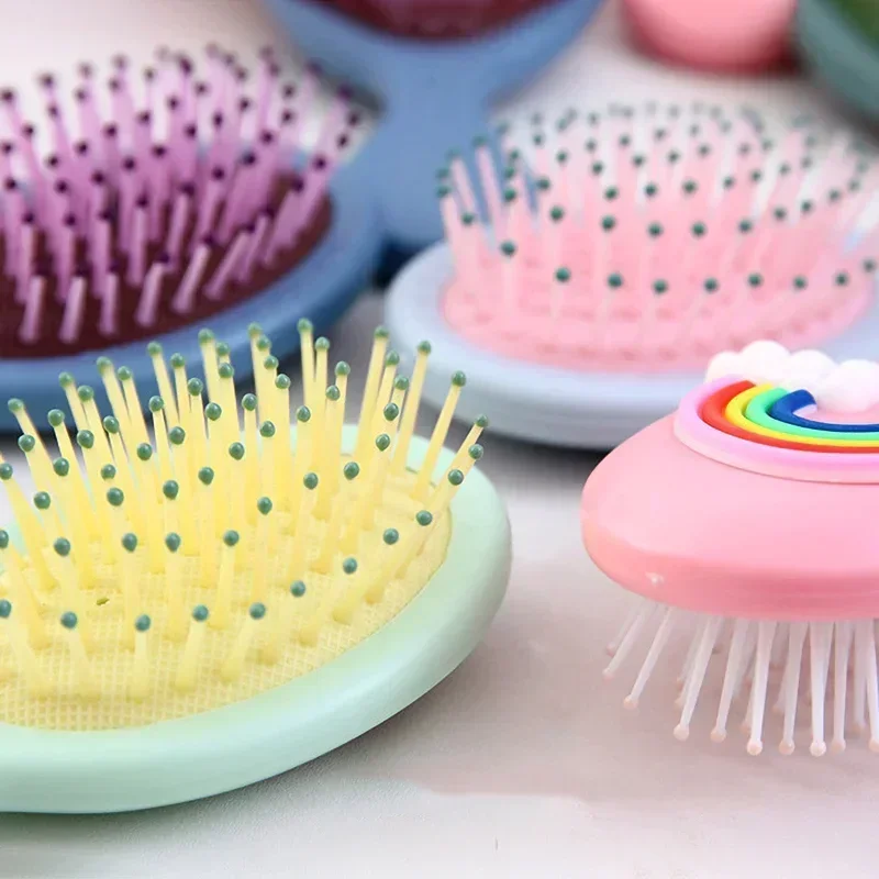 Mini Portable Small Massage Untangling Hairbrush Cute Cartoon Air Cushion Anti-screw Hair Brush Comb for Girls Things Care Tools hair styling tools hair brush comb baby hair comb