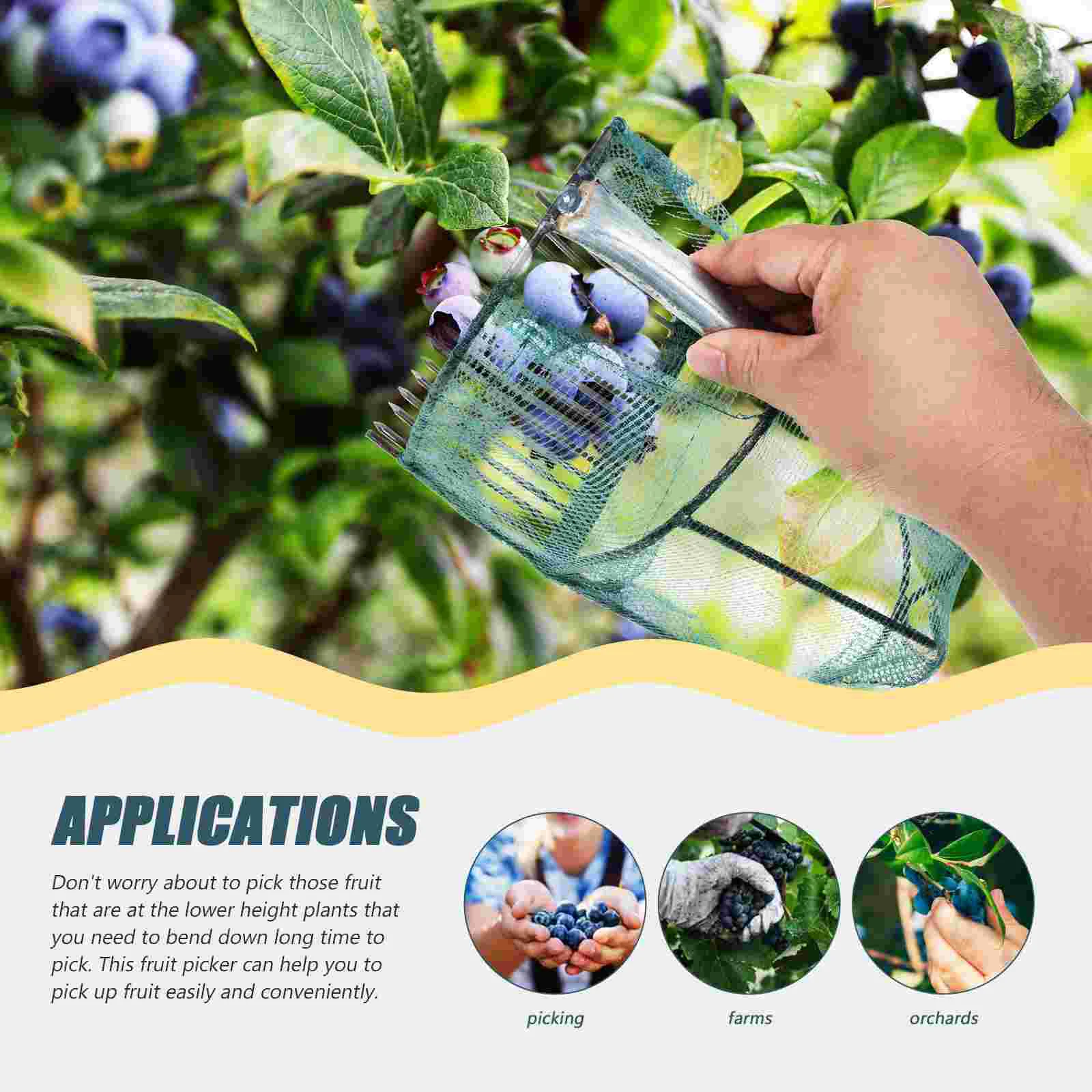 Fruit Picker Baskets Blueberries Outdoor Fruits Pickers Picking Tools Stainless Steel