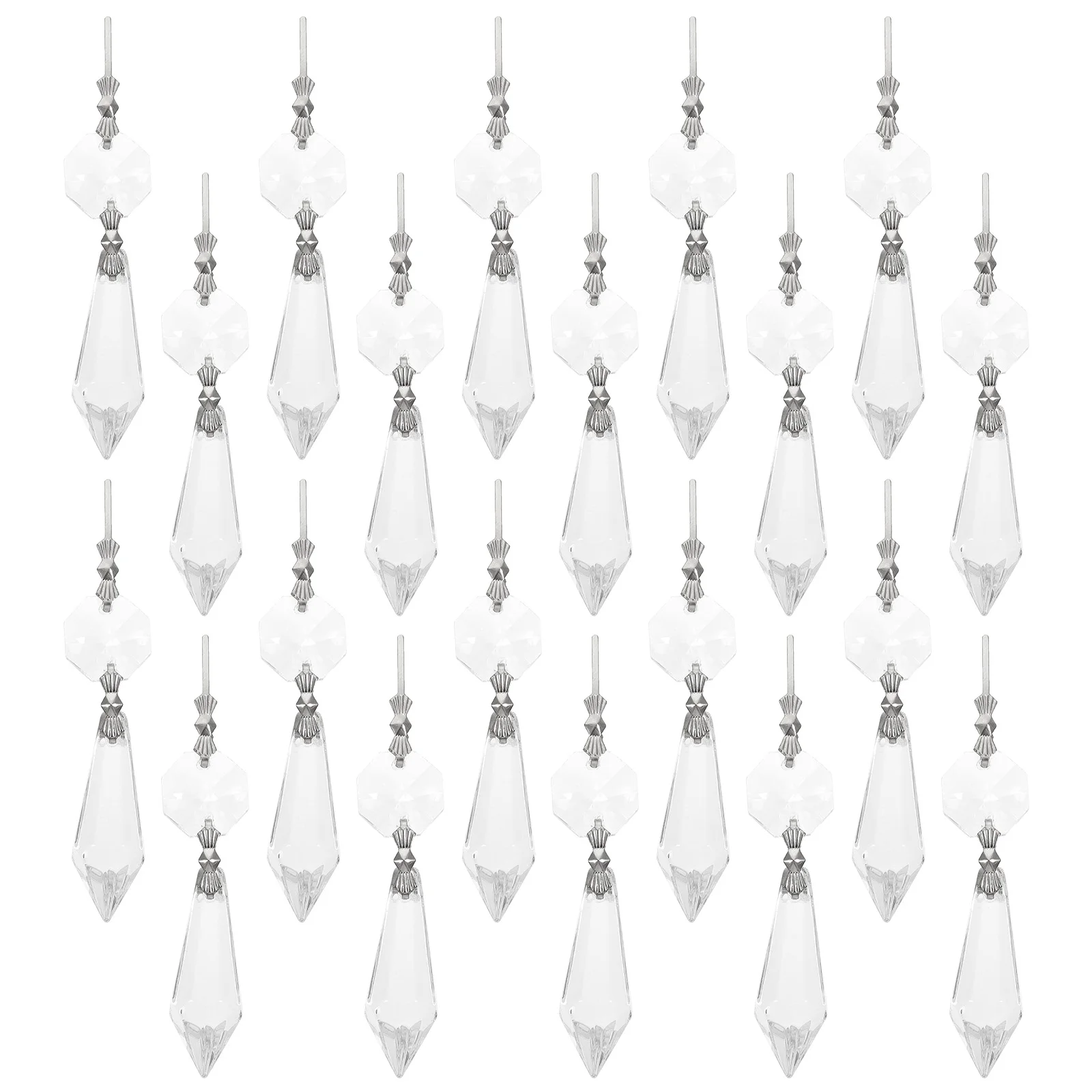 

20 Pcs Prism Ornament Window Curtains Chandelier Accessory Crystals Pendant Replacement Glass Lamp Decor Parts