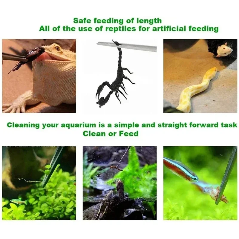 48cm Aquarium Tweezers Straight Elbow Coral Water Grass Clip Pet Shrimp Reef Fish Tank Cleaning Tools Supplies